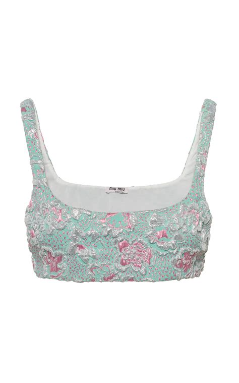 Floral Brocade Bra Top By Miu Miu .